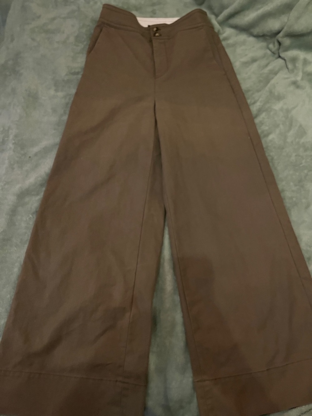 Wide Leg Green Trousers